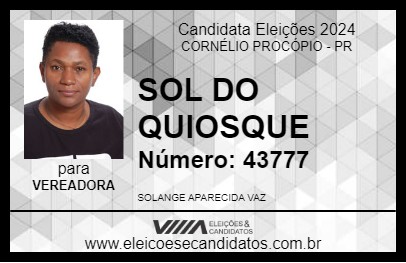 Candidato SOL DO QUIOSQUE 2024 - CORNÉLIO PROCÓPIO - Eleições