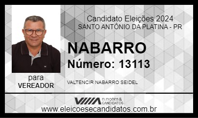 Candidato NABARRO 2024 - SANTO ANTÔNIO DA PLATINA - Eleições