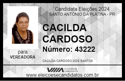 Candidato CACILDA CARDOSO 2024 - SANTO ANTÔNIO DA PLATINA - Eleições