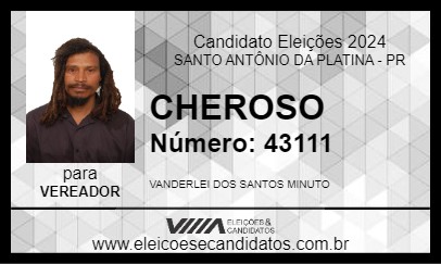 Candidato CHEROSO 2024 - SANTO ANTÔNIO DA PLATINA - Eleições