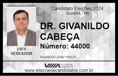 Candidato DR. GIVANILDO CABEÇA 2024 - GUAÍRA - Eleições