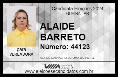 Candidato ALAIDE BARRETO 2024 - GUAÍRA - Eleições