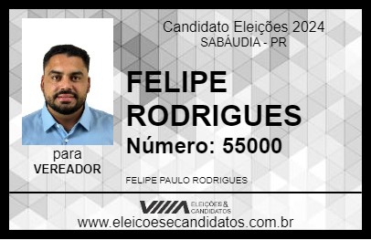 Candidato FELIPE RODRIGUES 2024 - SABÁUDIA - Eleições