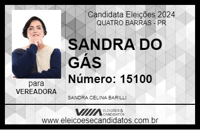 Candidato SANDRA DO GÁS 2024 - QUATRO BARRAS - Eleições