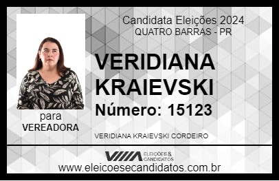 Candidato VERIDIANA KRAIEVSKI 2024 - QUATRO BARRAS - Eleições