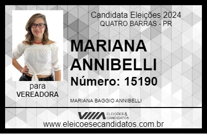 Candidato MARIANA ANNIBELLI 2024 - QUATRO BARRAS - Eleições