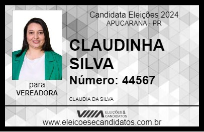 Candidato CLAUDINHA SILVA 2024 - APUCARANA - Eleições