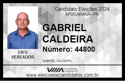 Candidato GABRIEL CALDEIRA 2024 - APUCARANA - Eleições