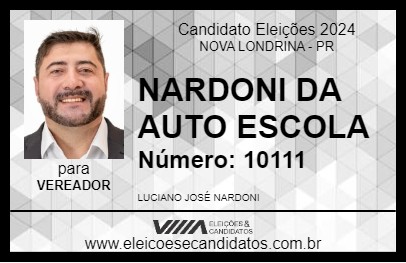 Candidato NARDONI DA AUTO ESCOLA 2024 - NOVA LONDRINA - Eleições