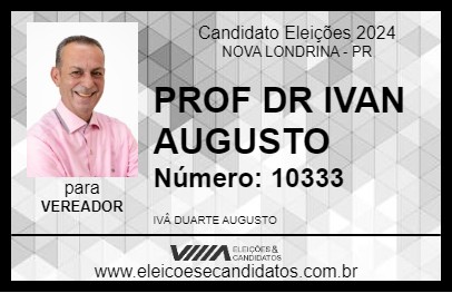 Candidato PROF  DR  IVAN AUGUSTO 2024 - NOVA LONDRINA - Eleições