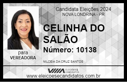 Candidato CELINHA DO SALÃO 2024 - NOVA LONDRINA - Eleições