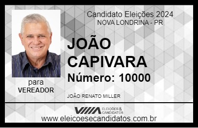 Candidato JOÃO CAPIVARA 2024 - NOVA LONDRINA - Eleições