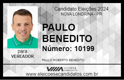 Candidato PAULO BENEDITO 2024 - NOVA LONDRINA - Eleições