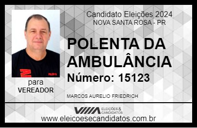 Candidato POLENTA DA AMBULÂNCIA 2024 - NOVA SANTA ROSA - Eleições