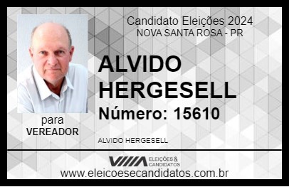 Candidato ALVIDO HERGESELL 2024 - NOVA SANTA ROSA - Eleições