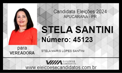 Candidato STELA SANTINI 2024 - APUCARANA - Eleições