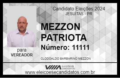 Candidato MEZZON 2024 - JESUÍTAS - Eleições