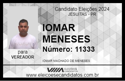 Candidato IOMAR MENESES 2024 - JESUÍTAS - Eleições