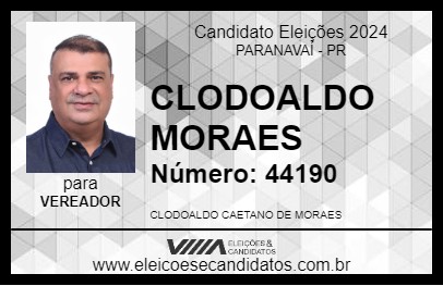 Candidato CLODOALDO MORAES 2024 - PARANAVAÍ - Eleições