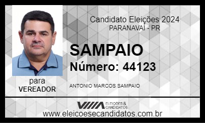 Candidato SAMPAIO 2024 - PARANAVAÍ - Eleições