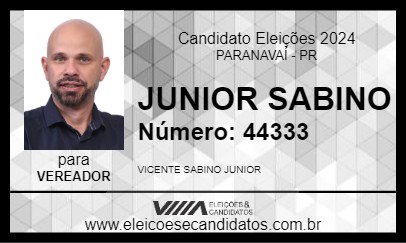 Candidato JUNIOR SABINO 2024 - PARANAVAÍ - Eleições