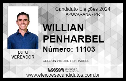 Candidato WILLIAN PENHARBEL 2024 - APUCARANA - Eleições