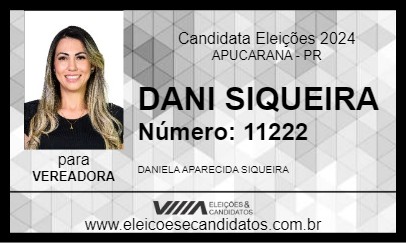 Candidato DANI SIQUEIRA 2024 - APUCARANA - Eleições