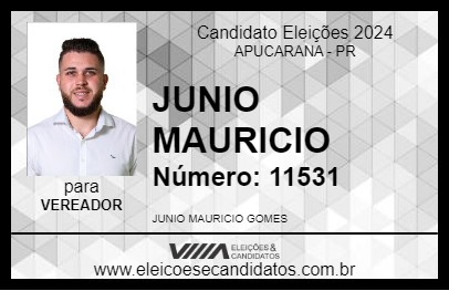 Candidato JUNIO MAURICIO 2024 - APUCARANA - Eleições