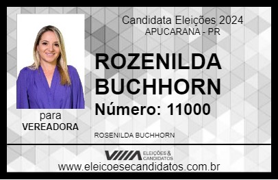 Candidato ROZENILDA BUCHHORN 2024 - APUCARANA - Eleições