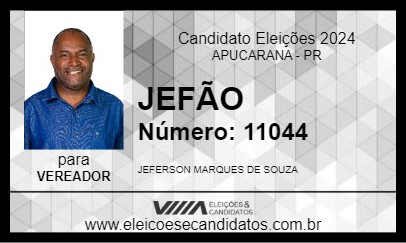 Candidato JEFÃO 2024 - APUCARANA - Eleições