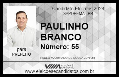 Candidato PAULINHO BRANCO 2024 - SAPOPEMA - Eleições