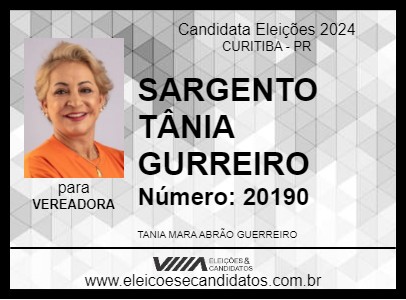 Candidato SARGENTO TÂNIA GUERREIRO 2024 - CURITIBA - Eleições