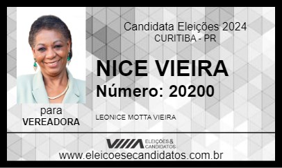 Candidato NICE VIEIRA 2024 - CURITIBA - Eleições