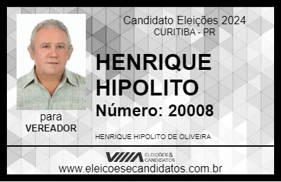 Candidato HENRIQUE HIPOLITO 2024 - CURITIBA - Eleições