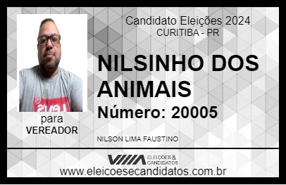 Candidato NILSINHO DOS ANIMAIS 2024 - CURITIBA - Eleições