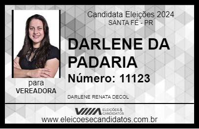 Candidato DARLENE DA PADARIA 2024 - SANTA FÉ - Eleições