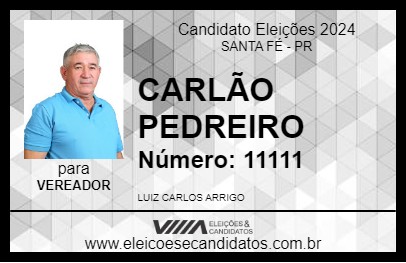 Candidato CARLÃO PEDREIRO 2024 - SANTA FÉ - Eleições