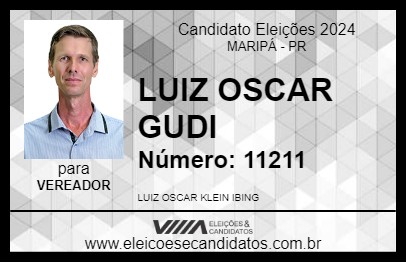 Candidato LUIZ OSCAR GUDI 2024 - MARIPÁ - Eleições