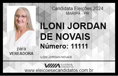 Candidato ILONI DA SAÚDE 2024 - MARIPÁ - Eleições