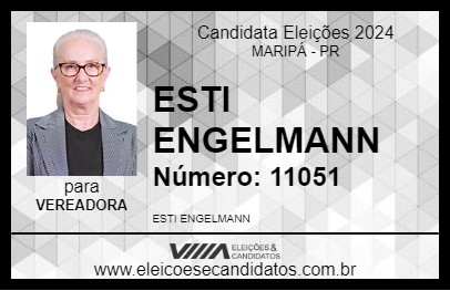 Candidato ESTI ENGELMANN 2024 - MARIPÁ - Eleições