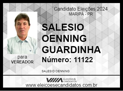 Candidato SALESIO OENNING GUARDINHA 2024 - MARIPÁ - Eleições