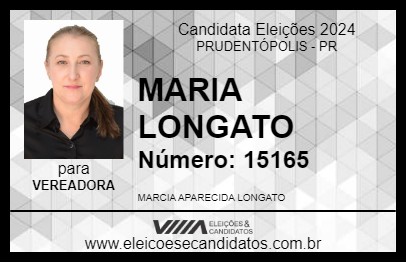 Candidato MARCIA LONGATO 2024 - PRUDENTÓPOLIS - Eleições