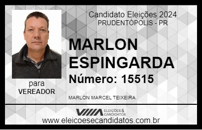 Candidato MARLON ESPINGARDA 2024 - PRUDENTÓPOLIS - Eleições