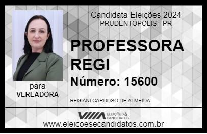 Candidato PROFESSORA REGI 2024 - PRUDENTÓPOLIS - Eleições