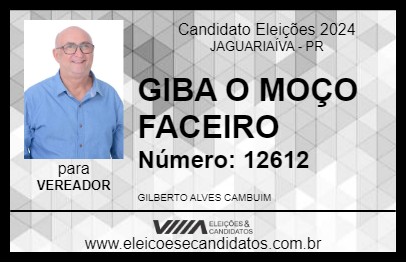 Candidato GIBA O MOÇO FACEIRO 2024 - JAGUARIAÍVA - Eleições