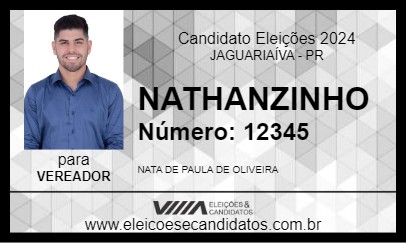 Candidato NATHANZINHO 2024 - JAGUARIAÍVA - Eleições