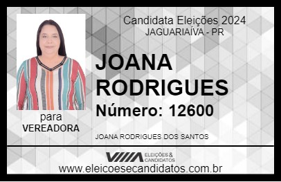 Candidato JOANA RODRIGUES 2024 - JAGUARIAÍVA - Eleições