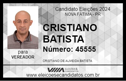 Candidato CRISTIANO BATISTA 2024 - NOVA FÁTIMA - Eleições