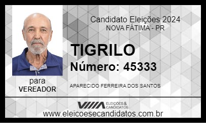 Candidato TIGRILO 2024 - NOVA FÁTIMA - Eleições