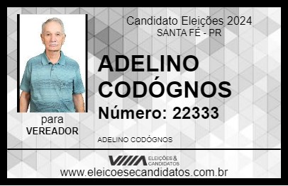 Candidato ADELINO CODÓGNOS 2024 - SANTA FÉ - Eleições